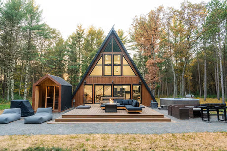house with sauna beside it