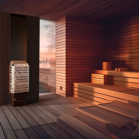 Saunum Air Series, 6.4kW Sauna Heater w/Climate Equalizer, Stainless - Sweet Life Saunas