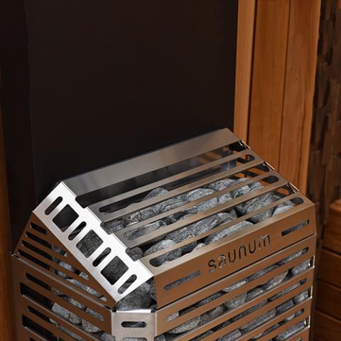 Saunum Air Series, 9.6kW Sauna Heater w/Climate Equalizer, Stainless - Sweet Life Saunas