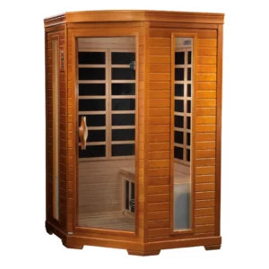 Dynamic Saunas Hemming Elite 2 Person Corner Ultra Low EMF Far Infrared Sauna DYN-6225-02 Elite