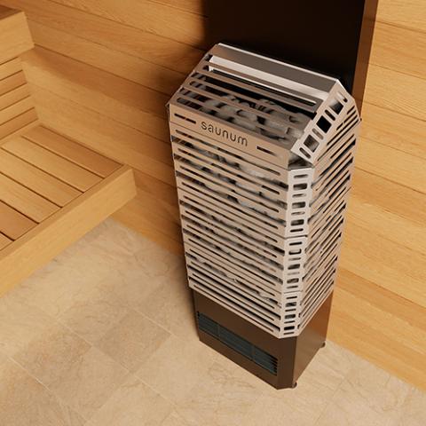 Saunum Air Series, 6.4kW Sauna Heater w/Climate Equalizer, Stainless - Sweet Life Saunas