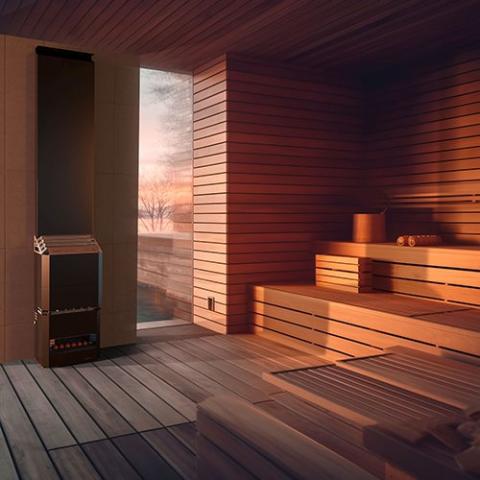Saunum Air Series, 6.4kW Sauna Heater w/Climate Equalizer, Black - Sweet Life Saunas