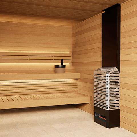 Saunum Air Series, 6.4kW Sauna Heater w/Climate Equalizer, Stainless - Sweet Life Saunas