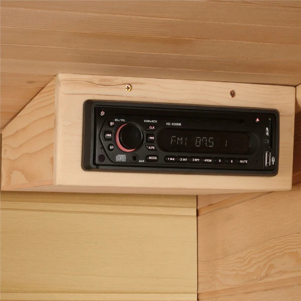 Maxxus Avignon 3 Person Corner Near Zero EMF FAR Infrared Sauna – Canadian Red Cedar MX-K356-01-ZF CED