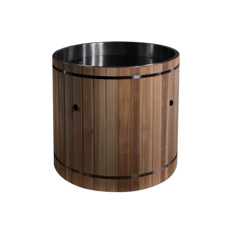 Dynamic Cold Therapy Cedar Barrel Cold Plunge with 316 Stainless Steel Tub DCT-B-042-USSPC