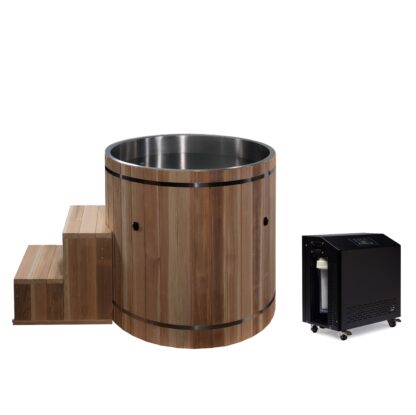 Dynamic Cold Therapy Cedar Barrel Cold Plunge with 304 Stainless Steel Tub DCT-B-042-SSPC-34