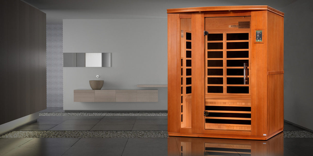 Dynamic Saunas Lugano Elite 3 Person Ultra Low EMF Far Infrared Sauna DYN-6336-02 Elite