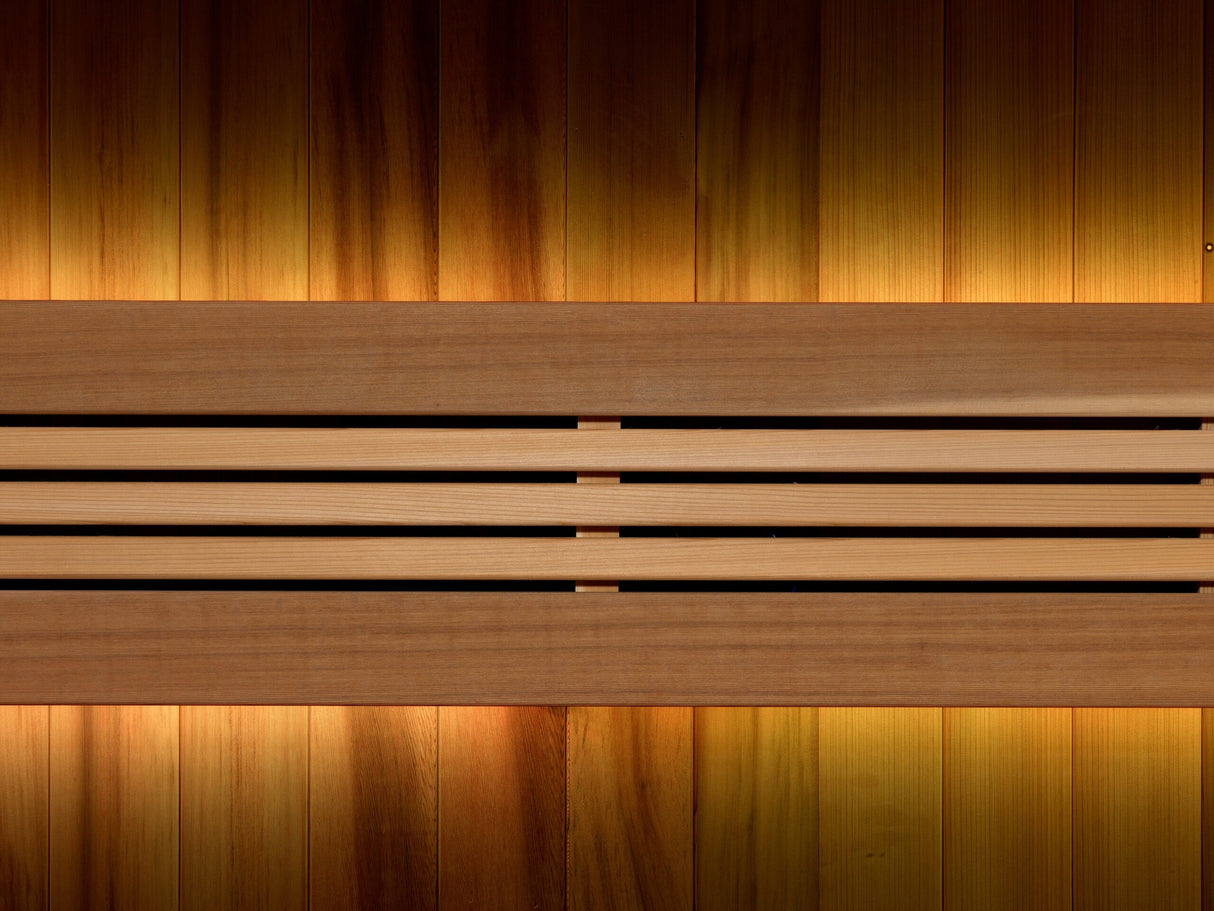 Golden Designs Copenhagen 3 Person Traditional Sauna Canadian Red Cedar Interior and Pacific Premium Clear Cedar Exterior GDI-7389-02