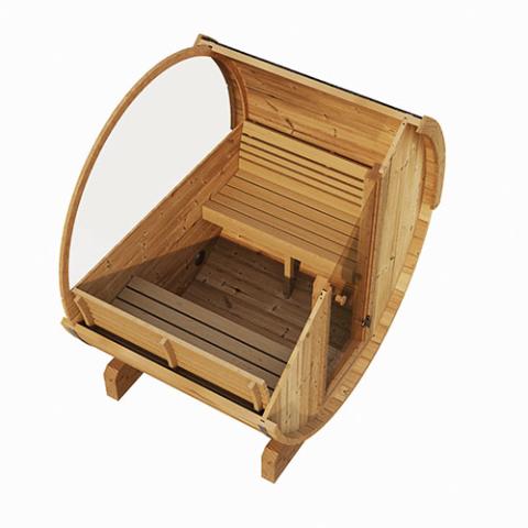 SaunaLife ERGO Series Sauna Barrel, Rear Window, 4-Person