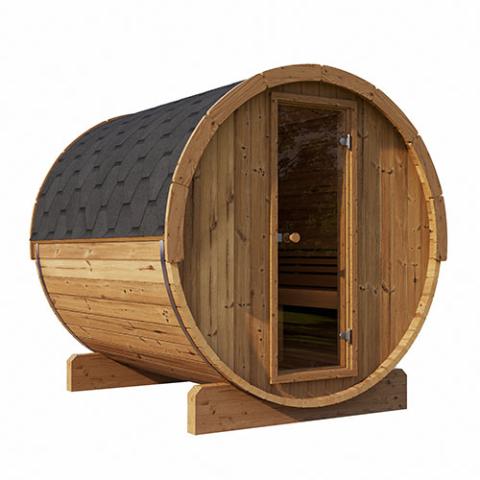 SaunaLife ERGO Series Sauna Barrel 87"L x 81"D, 6-Person - Sweet Life Saunas