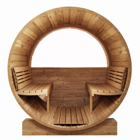 SaunaLife ERGO Series Sauna Barrel 59"D x 81"H, Rear Window, 3-person - Sweet Life Saunas