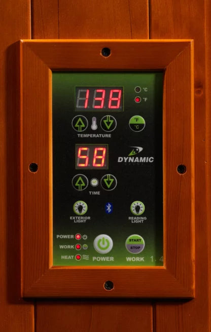 Dynamic Saunas Hemming Elite 2 Person Corner Ultra Low EMF Far Infrared Sauna DYN-6225-02 Elite