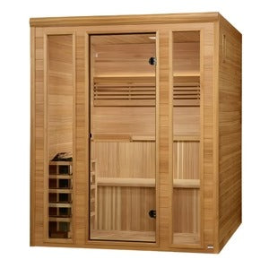 Golden Designs Engelberg 6 Person Traditional Steam Sauna Pacific Premium Clear Cedar GDI-7060-01