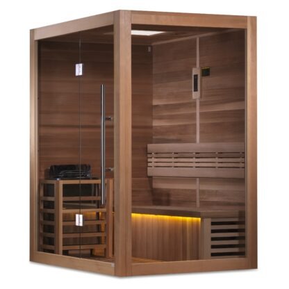 Golden Designs Hanko 2-3 Person Traditional Sauna Canadian Red Cedar Interior GDI-7202-01