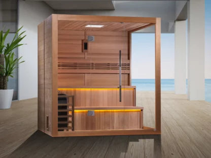 Golden Designs Kuusamo 6 Person Traditional Sauna Canadian Red Cedar Interior GDI-7206-01