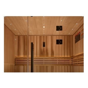 Golden Designs Copenhagen 3 Person Traditional Sauna Canadian Red Cedar Interior and Pacific Premium Clear Cedar Exterior GDI-7389-02