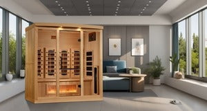 Home Saunas Golden Designs Orion 4 Person Full Spectrum Infrared Sauna with Himalayan Salt Bar GDI-8040-03