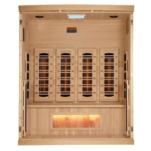 Home Saunas Golden Designs Orion 4 Person Full Spectrum Infrared Sauna with Himalayan Salt Bar GDI-8040-03