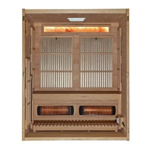 Golden Designs Soria 3 Person Indoor Hybrid Sauna Full Spectrum and Harvia Traditional Stove GDI-8330-01