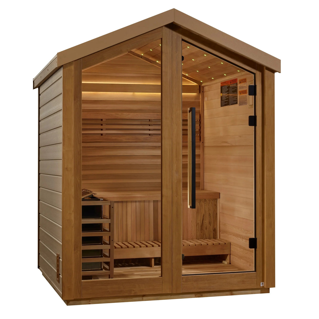 Golden Designs Savonlinna 3 Person Outdoor Traditional Sauna – Canadian Red Cedar Interior GDI-8503-01
