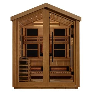 Golden Designs Loviisa 3 Person Outdoor Hybrid Sauna Canadian Red Cedar Interior GDI‐8523‐01