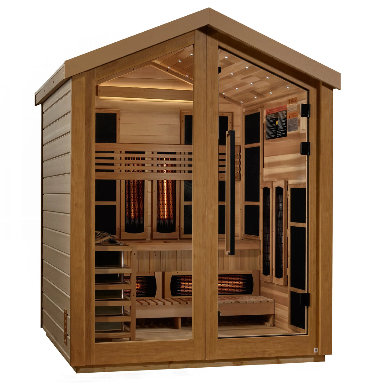 Golden Designs Loviisa 3 Person Outdoor Hybrid Sauna Canadian Red Cedar Interior GDI‐8523‐01