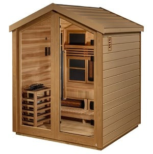 Golden Designs Loviisa 3 Person Outdoor Hybrid Sauna Canadian Red Cedar Interior GDI‐8523‐01