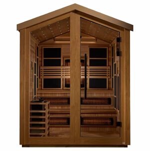 Golden Designs Kaskinen 6 Person Outdoor Hybrid Sauna Canadian Red Cedar Interior GDI‐8526‐01