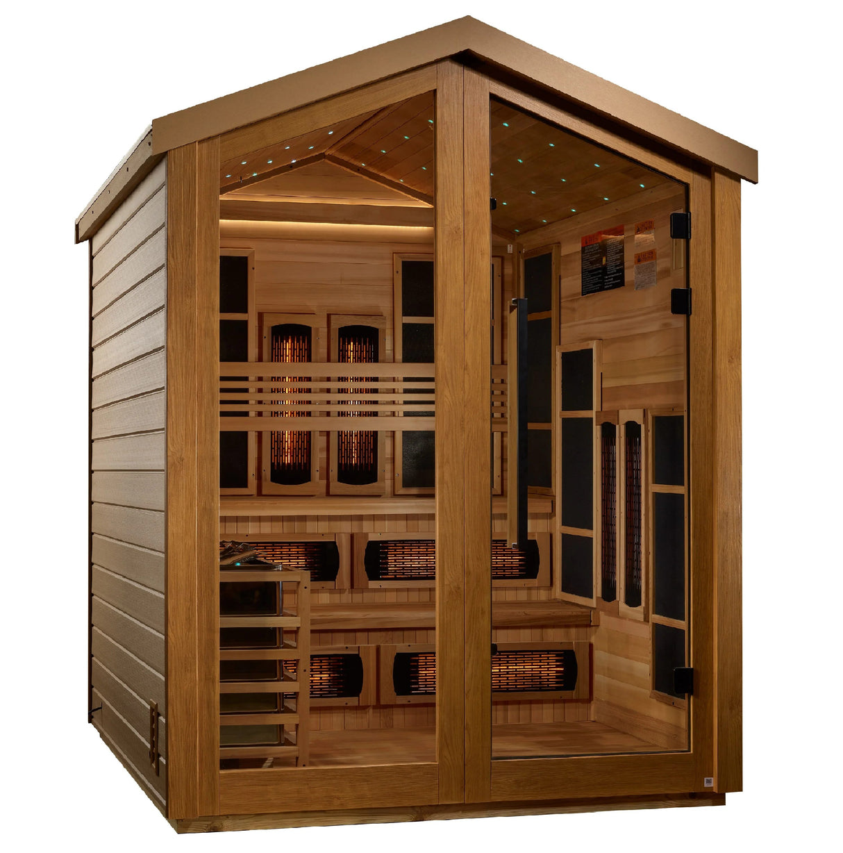 Golden Designs Kaskinen 6 Person Outdoor Hybrid Sauna Canadian Red Cedar Interior GDI‐8526‐01