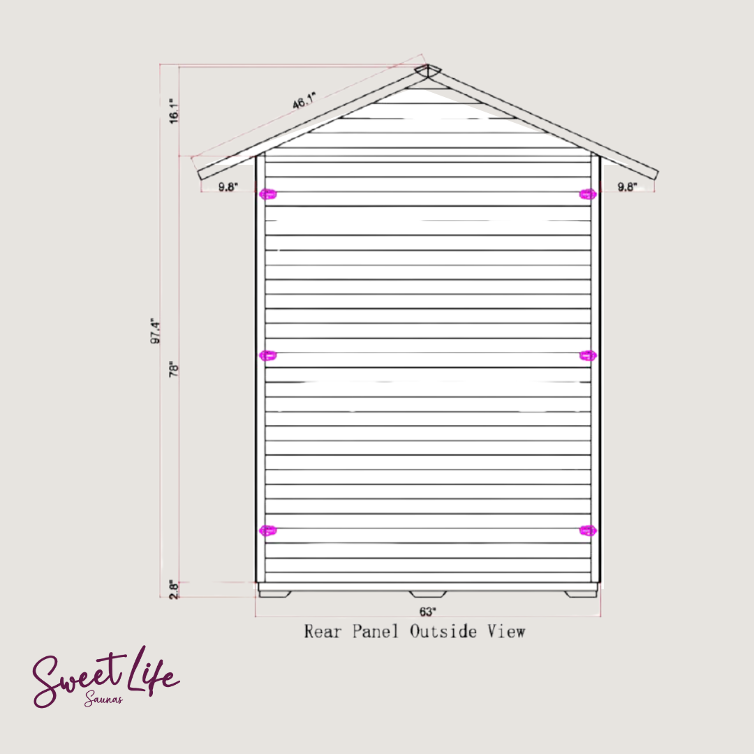 Golden Designs Arlberg 3 Person Traditional Outdoor Steam Sauna Canadian Hemlock GDI-8103-01
