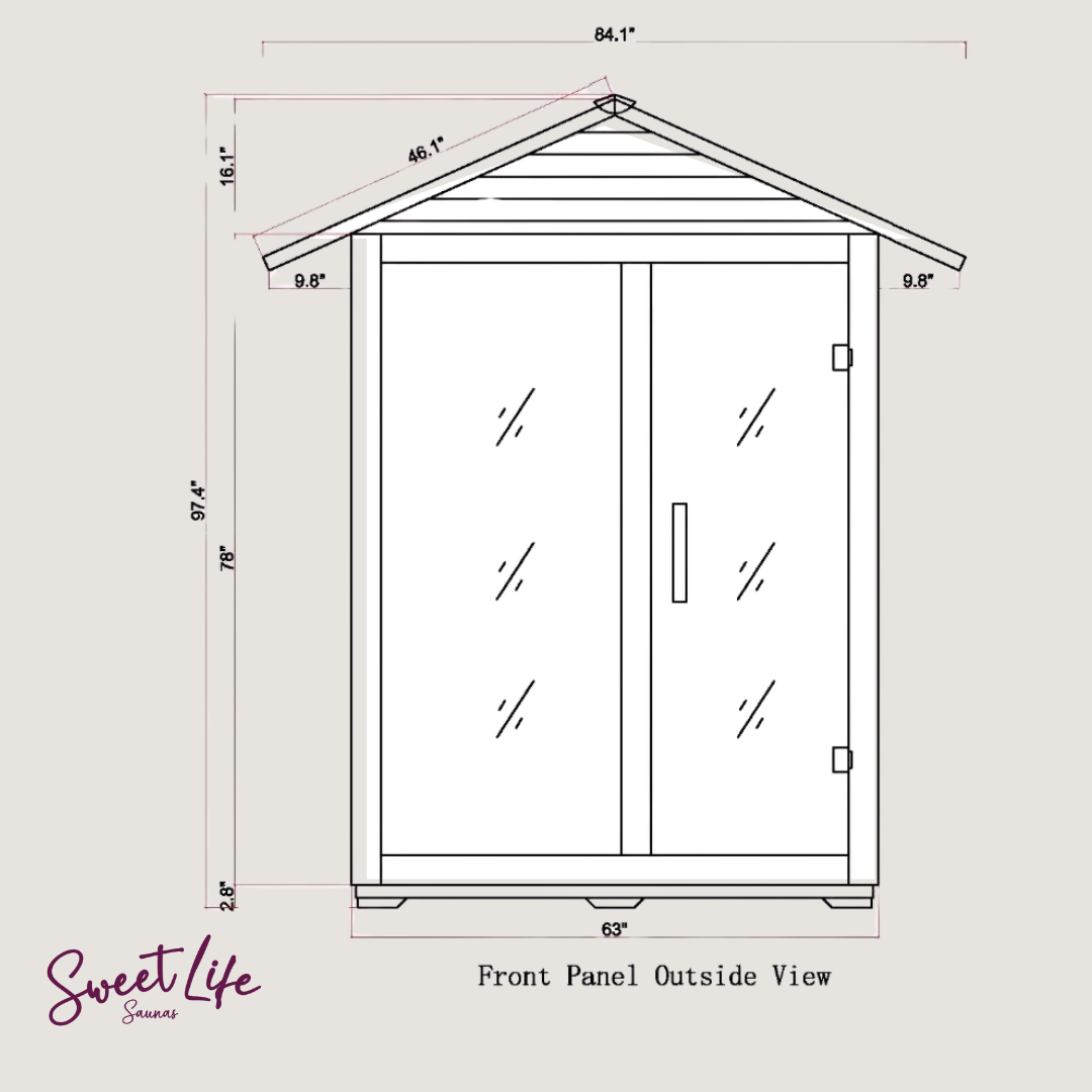 Golden Designs Arlberg 3 Person Traditional Outdoor Steam Sauna Canadian Hemlock GDI-8103-01