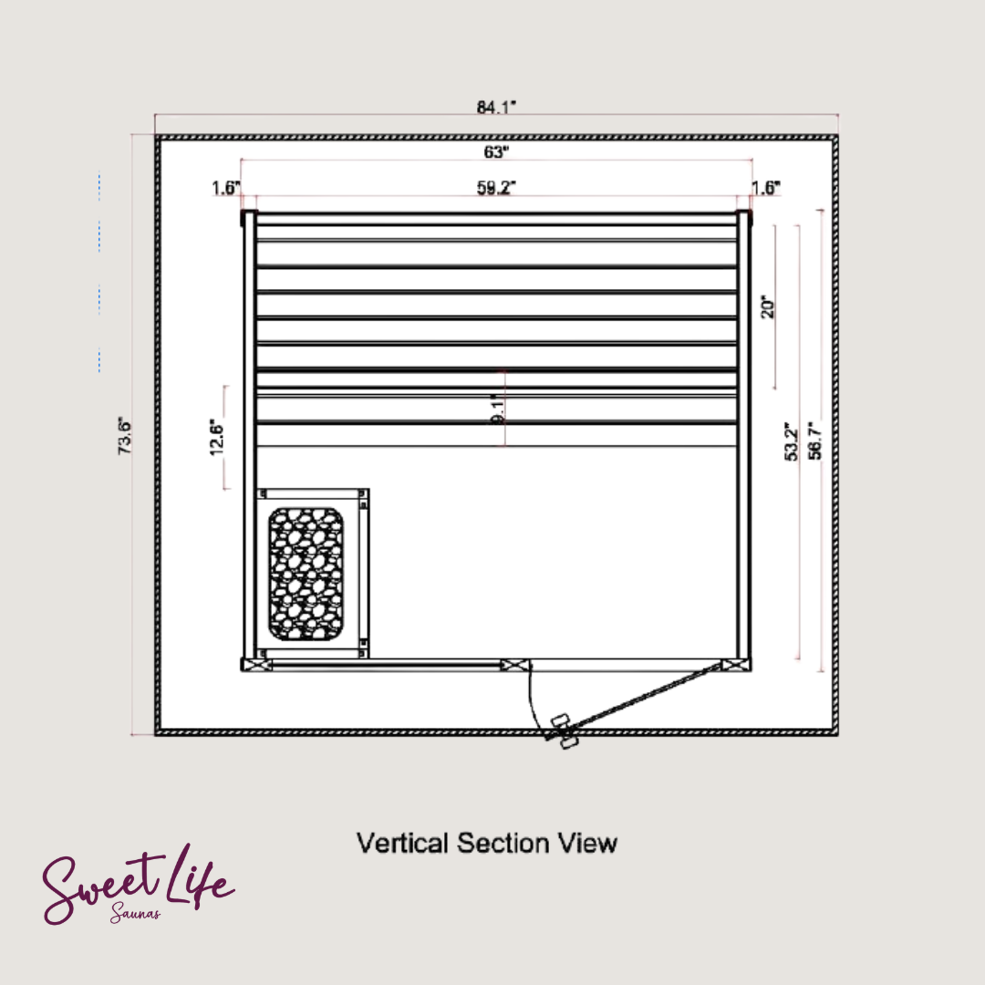 Golden Designs Arlberg 3 Person Traditional Outdoor Steam Sauna Canadian Hemlock GDI-8103-01