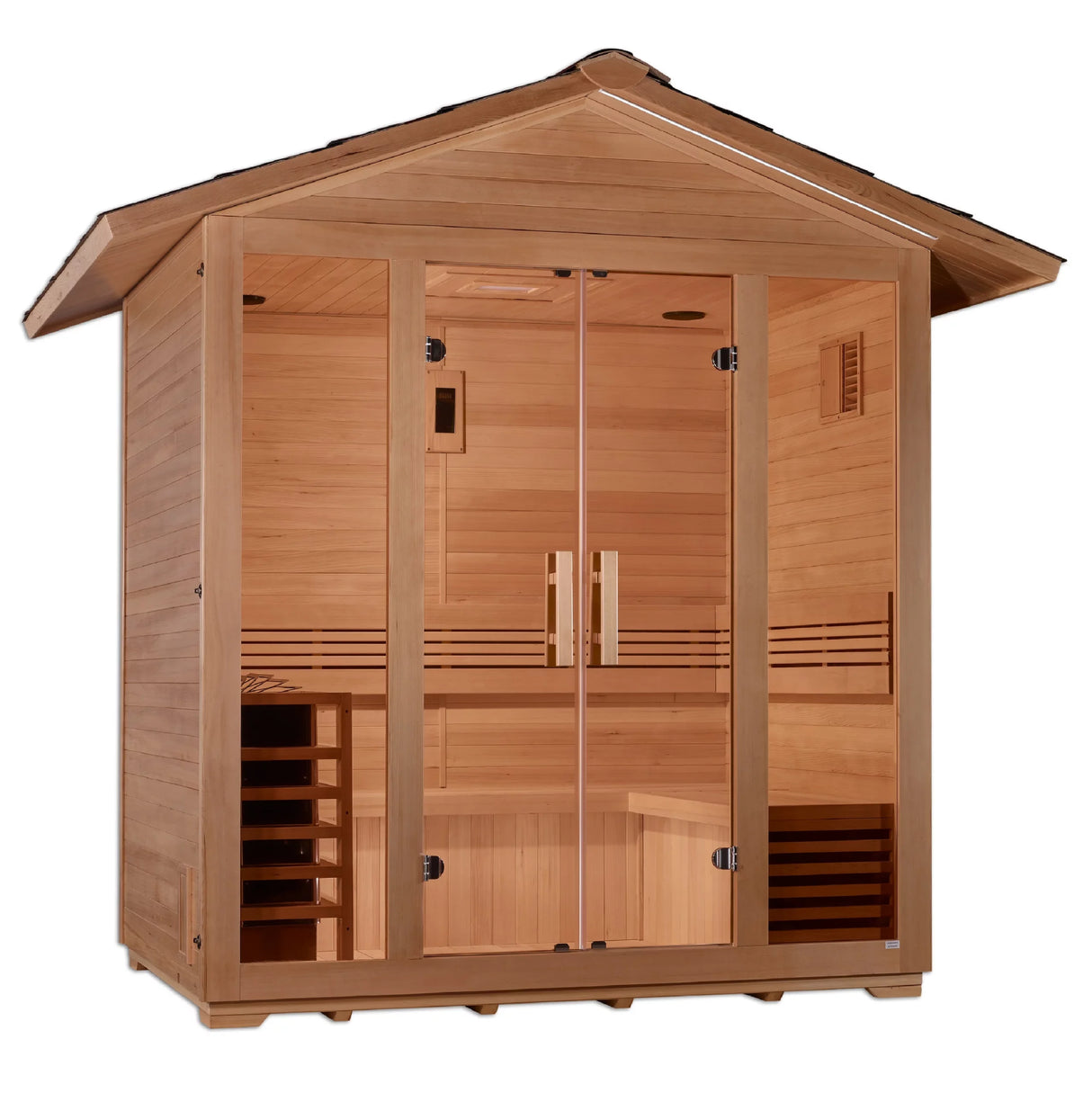 Golden Designs Vorarlberg 5 Person Traditional Outdoor Steam Sauna Canadian Hemlock GDI-8105-01