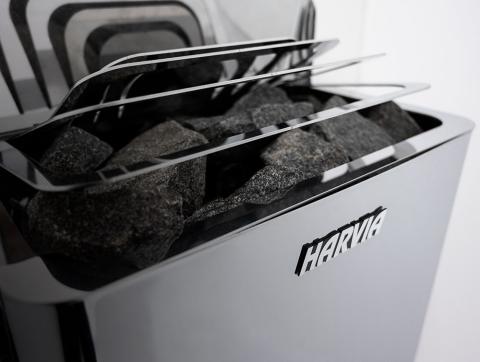 Harvia The Wall Series, 6kW, Sauna Heater, Black Steel - Sweet Life Saunas