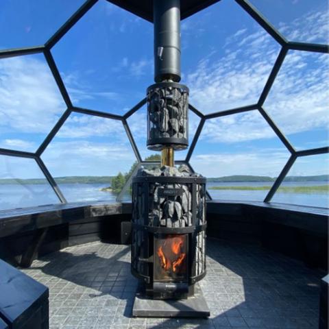 Harvia Sauna Wood Stove Chimney Kit, 1500mm, Black Steel - Sweet Life Saunas