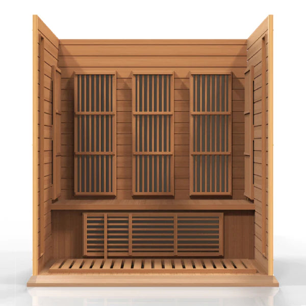 Maxxus Montilemar 3 Person Near Zero EMF FAR Infrared Sauna – Canadian Red Cedar MX-K306-01-ZF CED