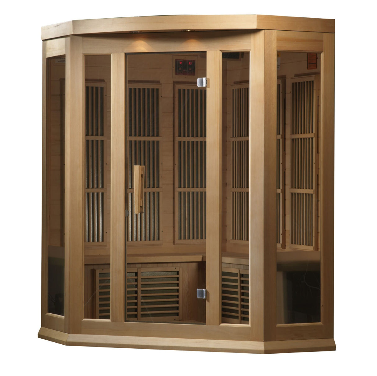 Maxxus Avignon 3 Person Corner Low EMF FAR Infrared Sauna Canadian Hemlock MX-K356-01