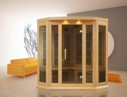 Maxxus Avignon 3 Person Corner Low EMF FAR Infrared Sauna Canadian Hemlock MX-K356-01