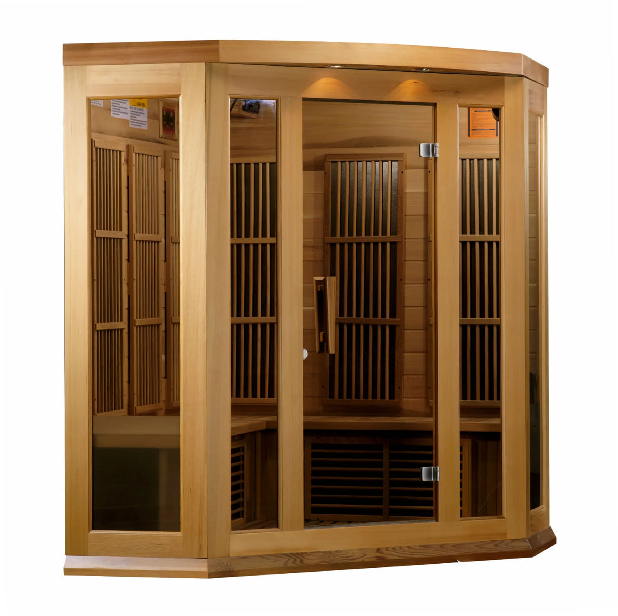 Maxxus Avignon 3 Person Corner Near Zero EMF FAR Infrared Sauna – Canadian Red Cedar MX-K356-01-ZF CED