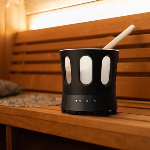 SaunaLife Bluetooth Speaker, Sauna Bucket, with Lights - Sweet Life Saunas