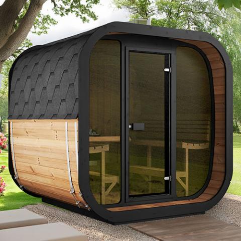 SaunaLife Cube-Series Outdoor Home Sauna Kit, Up to 6 Persons - Sweet Life Saunas