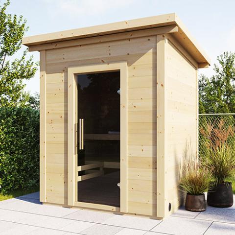 SaunaLife Garden-Series Outdoor Home Sauna DIY Kit w/LED Light System, Up to 4 Persons - Sweet Life Saunas