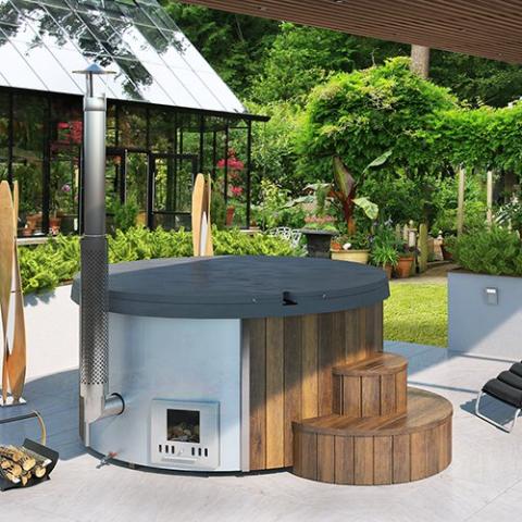 SaunaLife Soak-Series Home Wood-Burning Hot Tub, Natural, Up to 6 Persons - Sweet Life Saunas