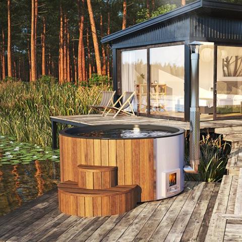 SaunaLife Soak-Series Home Wood-Burning Hot Tub, Natural, Up to 6 Persons - Sweet Life Saunas