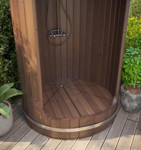 SaunaLife Rain-Series Outdoor Barrel Shower Kit 53"Wx90"H - Sweet Life Saunas