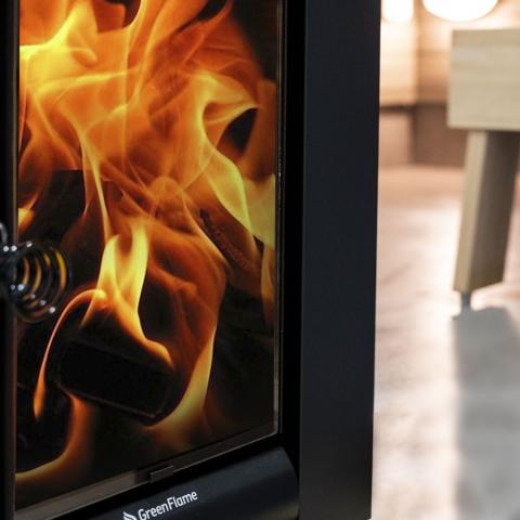 Harvia GreenFlame Series, 15.7 kW, Water Tank, Wood Sauna Stove - Sweet Life Saunas