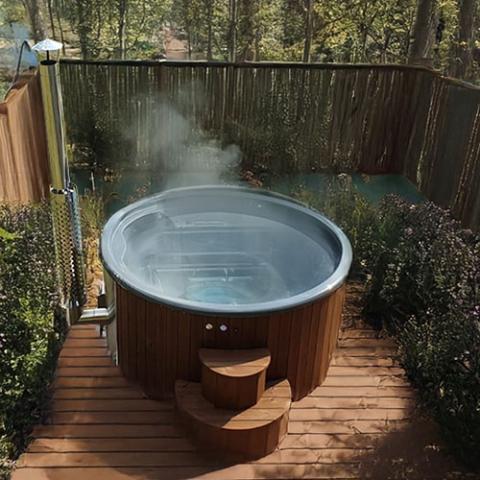 SaunaLife Soak-Series Home Wood-Burning Hot Tub, Natural, Up to 6 Persons - Sweet Life Saunas