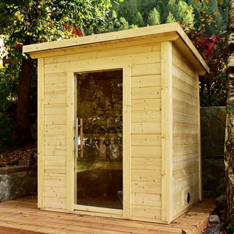 SaunaLife Garden-Series Outdoor Home Sauna DIY Kit w/LED Light System, Up to 4 Persons - Sweet Life Saunas