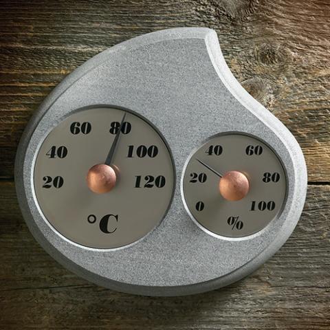 Sauna HUKKA Celsius Thermometer and Hygrometer, Droplet