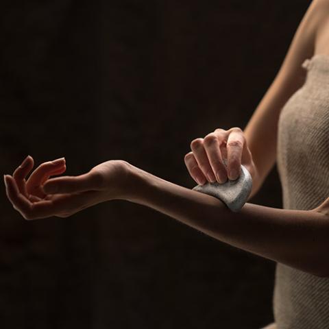 Hukka Sauna Massage Stone, Curved